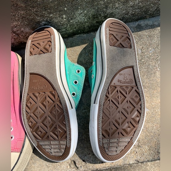 Size 3 - Converse Chuck Taylor All Star Teal - Dots Size 7 Pink Canvas Sneakers - Picture 3 of 10